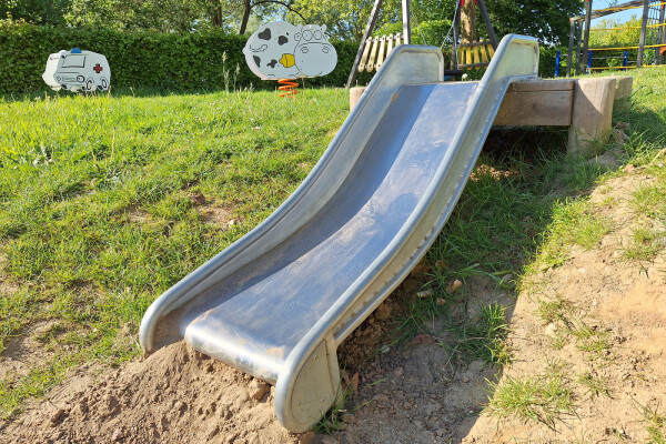 Taludglijbaan met startplateau 0,6 m (verzinkt metaal)