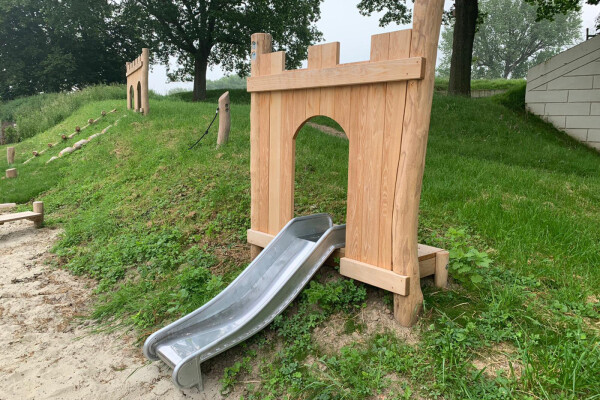 Taludglijbaan met startplateau 0,6 m (verzinkt metaal)