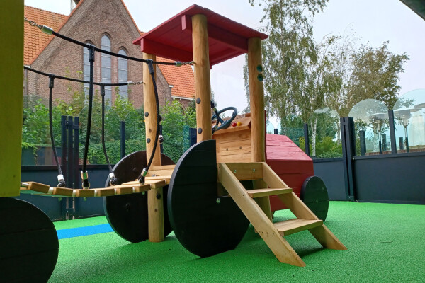 Tractor Teun met hooiwagen