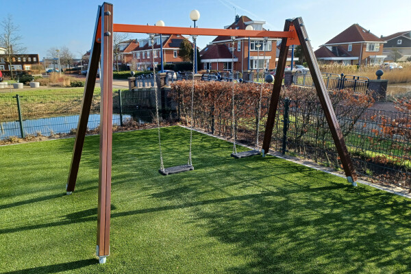 Dubbele schommel Kaketoe rood