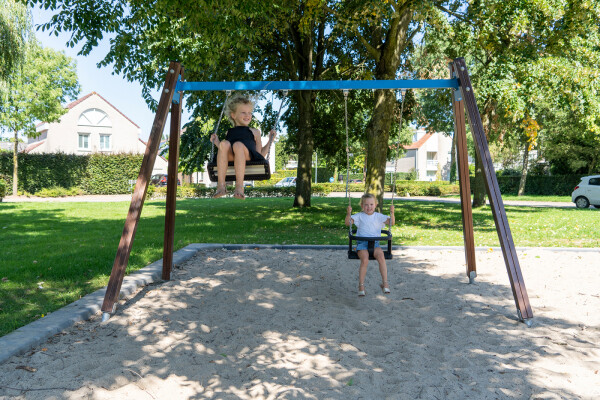 Dubbele schommel Kaketoe geel