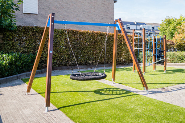 Vogelnestschommel Specht geel