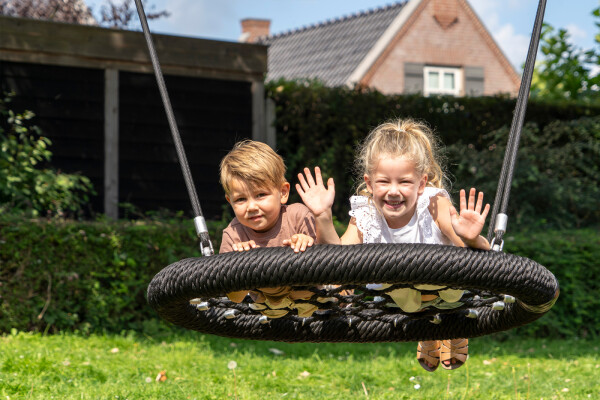 Vogelnestschommel Specht geel